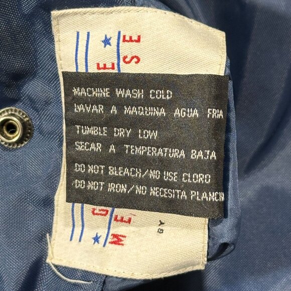 Vintage Pro Player Cleveland Indians Reversible Baseball Jacket Navy Blue Red L - Picture 6 of 14